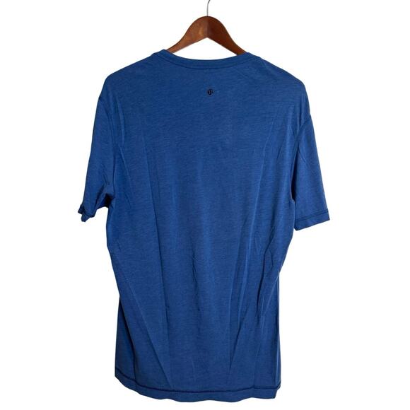 Lululemon Men’s 5 Year Basic V Neck Pima Cotton Blue Short Sleeve Tee Large - Picture 4 of 6